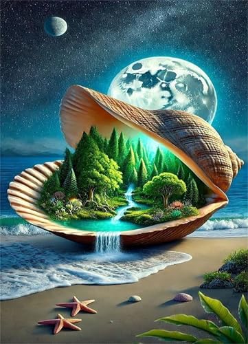 Puzzle 120 Teile,Puzzle für Erwachsene,EIN Herausforderndes Rätsel,Puzzles 120 Teile Erwachsene,Puzzlespiele Für Die Ganze Familie Geschenke,Mondmuschellandschaft von Lituor