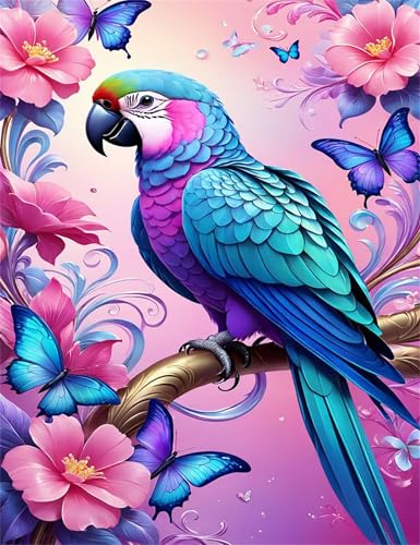 Puzzle 120 Teile,Puzzle für Erwachsene,EIN Herausforderndes Rätsel,Puzzles 120 Teile Erwachsene,Puzzlespiele Für Die Ganze Familie Geschenke,Papagei Blume Schmetterling von Lituor