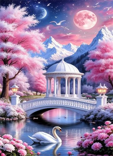 Puzzle 120 Teile,Puzzle für Erwachsene,EIN Herausforderndes Rätsel,Puzzles 120 Teile Erwachsene,Puzzlespiele Für Die Ganze Familie Geschenke,Park Brücke Landschaft Schwan von Lituor