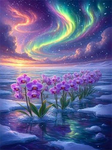 Puzzle 120 Teile EIN Herausforderndes Rätsel Pädagogisches Spielzeug Geschenke Klassische Aurora Landschaftsorchideen Puzzles Für Erwachsene,Jigsaw Puzzle für Die Ganze Familie 25x20 cm von Lituor