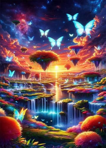 Puzzle 120 Teile EIN Herausforderndes Rätsel Pädagogisches Spielzeug Geschenke Klassische Märchenland-Schmetterlinge Puzzles Für Erwachsene,Jigsaw Puzzle für Die Ganze Familie 25x20 cm von Lituor