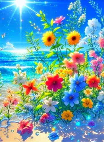 Puzzle 1200 Teile,Puzzle für Erwachsene,EIN Herausforderndes Rätsel,Puzzles 1200 Teile Erwachsene,Puzzlespiele Für Die Ganze Familie Geschenke,Sonnenstrand Blumen von Lituor