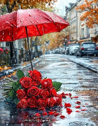 Puzzle 1200 Teile EIN Herausforderndes Rätsel Pädagogisches Spielzeug Geschenke Klassische Straße Regentag Rose Puzzles Für Erwachsene,Jigsaw Puzzle für Die Ganze Familie 75x50 cm von Lituor