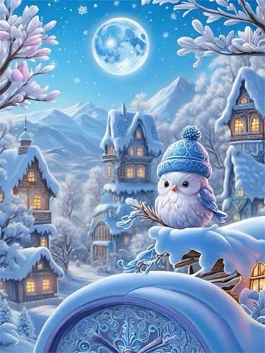 Puzzle 1200 Teile EIN Herausforderndes Rätsel Pädagogisches Spielzeug Geschenke Klassische Winterdorflandschaft mit Vögeln Puzzles Für Erwachsene,Jigsaw Puzzle für Die Ganze Familie 75x50 cm von Lituor