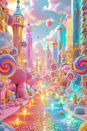Puzzle 150 Teile,Cartoon-Süßigkeitenstadt Puzzle Erwachsene, EIN Herausforderndes Rätsel,Klassische Puzzles,Puzzlespiele für Die Ganze Familie Geschenke von Lituor