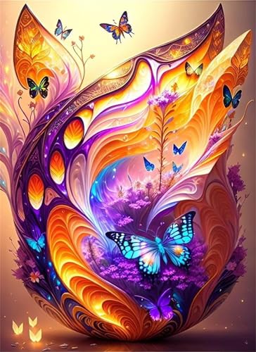 Puzzle 150 Teile,Puzzle für Erwachsene,EIN Herausforderndes Rätsel,Puzzles 150 Teile Erwachsene,Puzzlespiele Für Die Ganze Familie Geschenke,Abstrakte Landschaft Schmetterlinge von Lituor