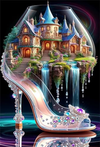 Puzzle 150 Teile,Puzzle für Erwachsene,EIN Herausforderndes Rätsel,Puzzles 150 Teile Erwachsene,Puzzlespiele Für Die Ganze Familie Geschenke,Kristall-High-Heel-Schloss von Lituor