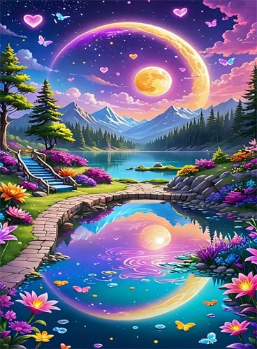 Puzzle 150 Teile,Puzzle für Erwachsene,EIN Herausforderndes Rätsel,Puzzles 150 Teile Erwachsene,Puzzlespiele Für Die Ganze Familie Geschenke,Mondsee-Reflexion von Lituor