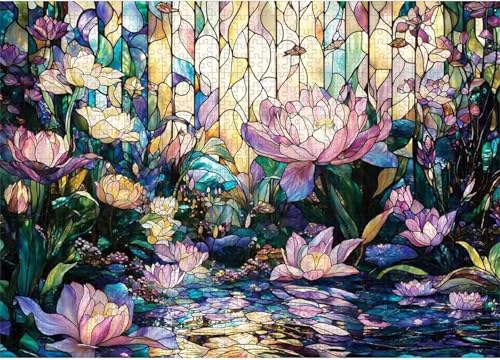 Puzzle 150 Teile,Puzzle für Erwachsene,EIN Herausforderndes Rätsel,Puzzles 150 Teile Erwachsene,Puzzlespiele Für Die Ganze Familie Geschenke,Rosa Lotuspflanzen von Lituor