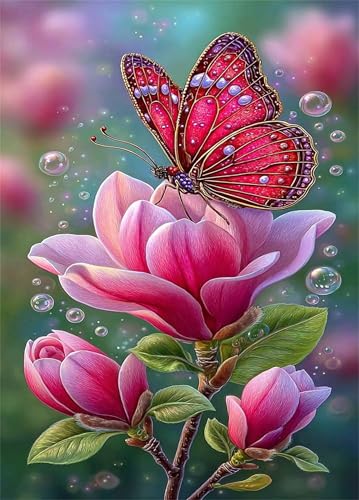 Puzzle 150 Teile,Puzzle für Erwachsene,EIN Herausforderndes Rätsel,Puzzles 150 Teile Erwachsene,Puzzlespiele Für Die Ganze Familie Geschenke,Rosa Magnolienschmetterling von Lituor