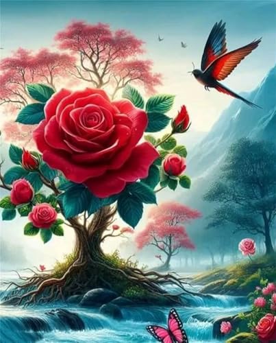 Puzzle 150 Teile,Puzzle für Erwachsene,EIN Herausforderndes Rätsel,Puzzles 150 Teile Erwachsene,Puzzlespiele Für Die Ganze Familie Geschenke,Rose Baum Landschaft Vögel von Lituor