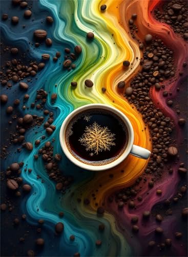 Puzzle 150 Teile EIN Herausforderndes Rätsel Pädagogisches Spielzeug Geschenke Klassische Bunter flüssiger Kaffee Puzzles Für Erwachsene,Jigsaw Puzzle für Die Ganze Familie 35x25 cm von Lituor