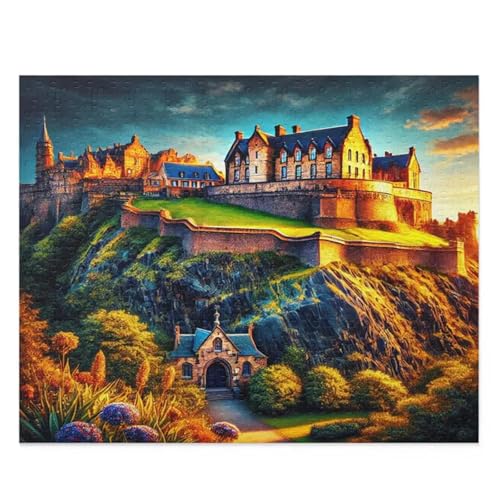 Puzzle 150 Teile EIN Herausforderndes Rätsel Pädagogisches Spielzeug Geschenke Klassische Burglandschaft Puzzles Für Erwachsene,Jigsaw Puzzle für Die Ganze Familie 35x25 cm von Lituor