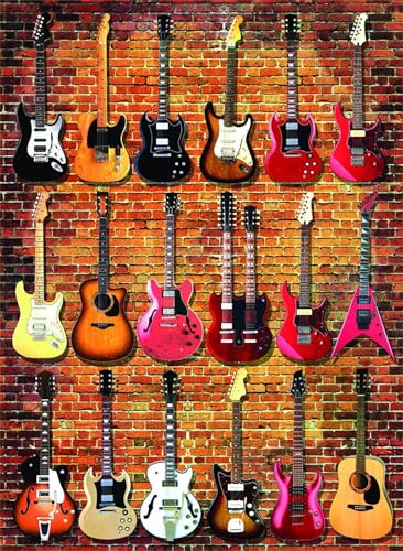 Puzzle 150 Teile EIN Herausforderndes Rätsel Pädagogisches Spielzeug Geschenke Klassische Farbige Gitarren Puzzles Für Erwachsene,Jigsaw Puzzle für Die Ganze Familie 35x25 cm von Lituor