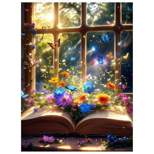 Puzzle 150 Teile EIN Herausforderndes Rätsel Pädagogisches Spielzeug Geschenke Klassische Fensterbank Blumen Schmetterlinge Puzzles Für Erwachsene,Jigsaw Puzzle für Die Ganze Familie 35x25 cm von Lituor
