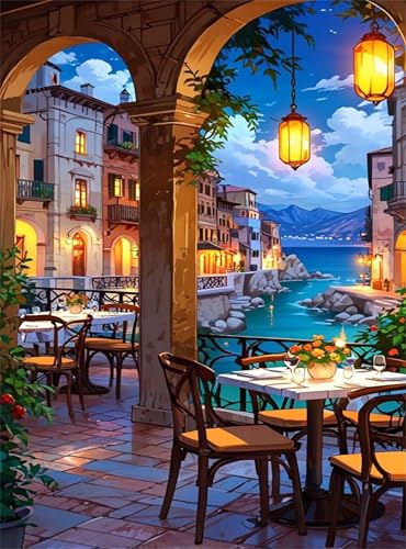 Puzzle 150 Teile EIN Herausforderndes Rätsel Pädagogisches Spielzeug Geschenke Klassische Restaurant Nachtansicht Puzzles Für Erwachsene,Jigsaw Puzzle für Die Ganze Familie 35x25 cm von Lituor