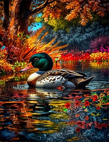 Puzzle 150 Teile EIN Herausforderndes Rätsel Pädagogisches Spielzeug Geschenke Klassische Woods Lake Enten Puzzles Für Erwachsene,Jigsaw Puzzle für Die Ganze Familie 35x25 cm von Lituor