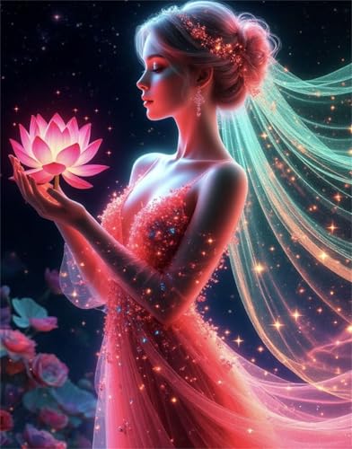 Puzzle 1500 Teile EIN Herausforderndes Rätsel Pädagogisches Spielzeug Geschenke Klassische Schönes Lotusmädchen Puzzles Für Erwachsene,Jigsaw Puzzle für Die Ganze Familie 87x57 cm von Lituor