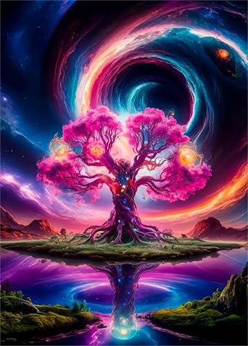 Puzzle 1500 Teile EIN Herausforderndes Rätsel Pädagogisches Spielzeug Geschenke Klassische Traum-Weltraumbaum Puzzles Für Erwachsene,Jigsaw Puzzle für Die Ganze Familie 87x57 cm von Lituor