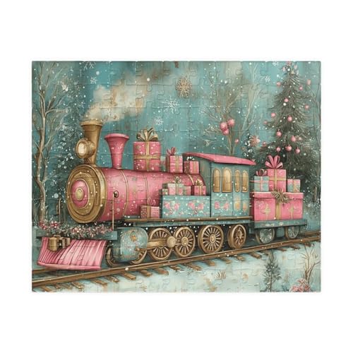 Puzzle 1500 Teile EIN Herausforderndes Rätsel Pädagogisches Spielzeug Geschenke Klassische Winter-Cartoon-Zug Puzzles Für Erwachsene,Jigsaw Puzzle für Die Ganze Familie 87x57 cm von Lituor