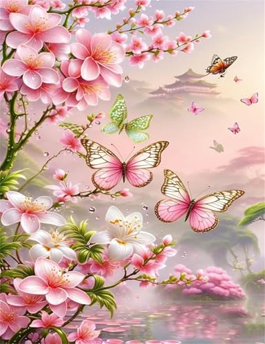 Puzzle 200 Teile,Puzzle für Erwachsene,EIN Herausforderndes Rätsel,Puzzles 200 Teile Erwachsene,Puzzlespiele Für Die Ganze Familie Geschenke,Rosa Blumenschmetterling von Lituor