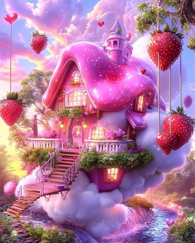 Puzzle 200 Teile EIN Herausforderndes Rätsel Pädagogisches Spielzeug Geschenke Klassische Erdbeerhäuschen Puzzles Für Erwachsene,Jigsaw Puzzle für Die Ganze Familie 35x25 cm von Lituor