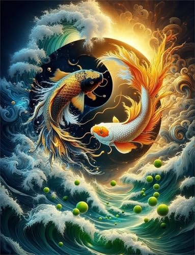 Puzzle 2000 Teile,Puzzle für Erwachsene,EIN Herausforderndes Rätsel,Puzzles 2000 Teile Erwachsene,Puzzlespiele Für Die Ganze Familie Geschenke,Fantasy Wave Koi von Lituor