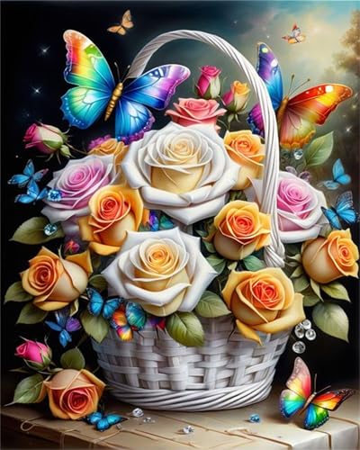 Puzzle 2000 Teile,Puzzle für Erwachsene,EIN Herausforderndes Rätsel,Puzzles 2000 Teile Erwachsene,Puzzlespiele Für Die Ganze Familie Geschenke,Rosenkorb Schmetterling von Lituor