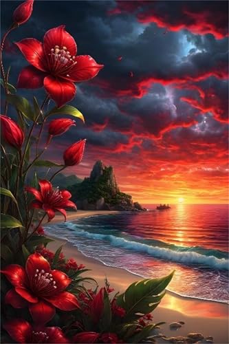 Puzzle 2000 Teile,Puzzle für Erwachsene,EIN Herausforderndes Rätsel,Puzzles 2000 Teile Erwachsene,Puzzlespiele Für Die Ganze Familie Geschenke,Sonnenuntergang Meer rote Blumen Puzzle 2000 Teile,Puzzle für Erwachsene,EIN Herausforderndes Rätsel,Puzzles 2000 Teile Erwachsene,Puzzlespiele Für Die Ganze Familie Geschenke,Sonnenuntergang Meer rote Blumen von Lituor