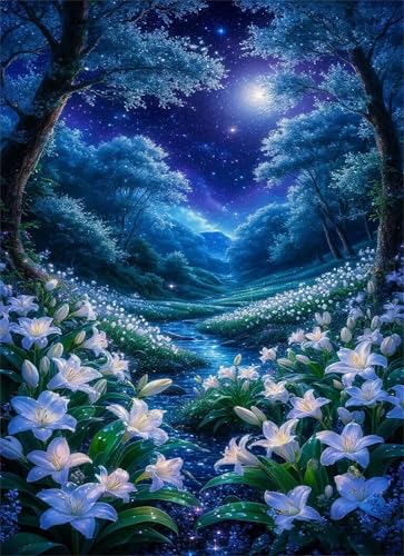 Puzzle 2000 Teile,Puzzle für Erwachsene,EIN Herausforderndes Rätsel,Puzzles 2000 Teile Erwachsene,Puzzlespiele Für Die Ganze Familie Geschenke,Wald Mondlicht Lilie von Lituor