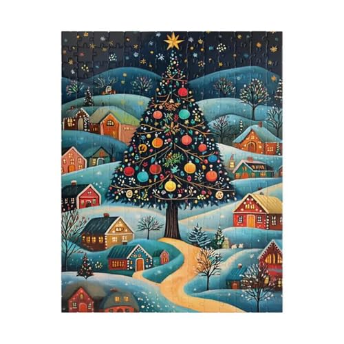 Puzzle 2000 Teile EIN Herausforderndes Rätsel Pädagogisches Spielzeug Geschenke Klassische Dorfweihnachtsbaum Puzzles Für Erwachsene,Jigsaw Puzzle für Die Ganze Familie 100x70 cm von Lituor