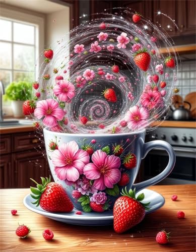 Puzzle 2000 Teile EIN Herausforderndes Rätsel Pädagogisches Spielzeug Geschenke Klassische Verträumte Blume Erdbeere Puzzles Für Erwachsene,Jigsaw Puzzle für Die Ganze Familie 100x70 cm von Lituor
