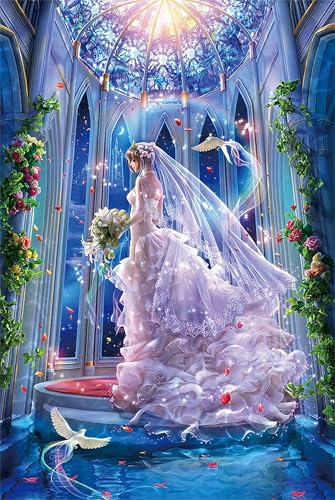 Puzzle 2000 Teile Erwachsene Anime Brautkleid Mädchen,Klassische Jigsaw Puzzles 100x70 cm,Geschicklichkeitsspiel für die Ganze Familie, Puzzle Farbenfrohes Legespiel Home Dekoration von Lituor
