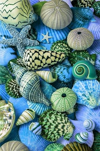 Puzzle 2000 Teile Erwachsene Grüne Muscheln Seestern,Klassische Jigsaw Puzzles 100x70 cm,Geschicklichkeitsspiel für die Ganze Familie, Puzzle Farbenfrohes Legespiel Home Dekoration von Lituor