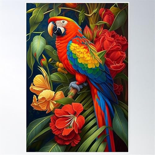Puzzle 300 Teile,Puzzle für Erwachsene,EIN Herausforderndes Rätsel,Puzzles 300 Teile Erwachsene,Puzzlespiele Für Die Ganze Familie Geschenke,Blumen Pflanzen Papagei von Lituor