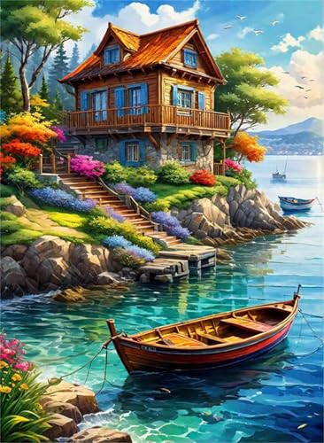 Puzzle 300 Teile,Puzzle für Erwachsene,EIN Herausforderndes Rätsel,Puzzles 300 Teile Erwachsene,Puzzlespiele Für Die Ganze Familie Geschenke,Cottage-Boot am Meer Puzzle 300 Teile,Puzzle für Erwachsene,EIN Herausforderndes Rätsel,Puzzles 300 Teile Erwachsene,Puzzlespiele Für Die Ganze Familie Geschenke,Cottage-Boot am Meer von Lituor