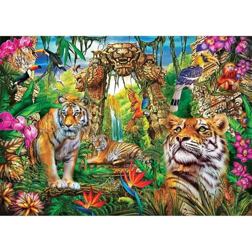 Puzzle 300 Teile EIN Herausforderndes Rätsel Pädagogisches Spielzeug Geschenke Klassische Dschungelstammtiger Puzzles Für Erwachsene,Jigsaw Puzzle für Die Ganze Familie 38x26 cm von Lituor