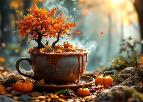 Puzzle 300 Teile EIN Herausforderndes Rätsel Pädagogisches Spielzeug Geschenke Klassische Kaffeetassenbaum Puzzles Für Erwachsene,Jigsaw Puzzle für Die Ganze Familie 38x26 cm von Lituor