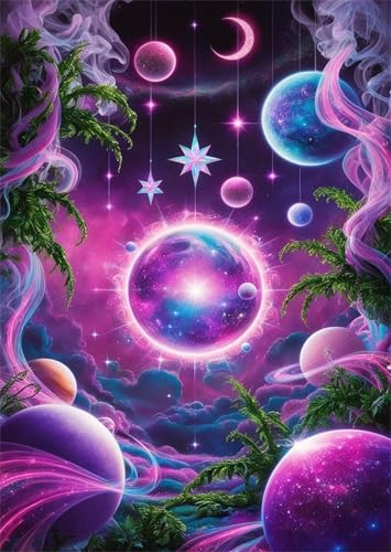 Puzzle 300 Teile EIN Herausforderndes Rätsel Pädagogisches Spielzeug Geschenke Klassische Verträumter lila Raum Puzzles Für Erwachsene,Jigsaw Puzzle für Die Ganze Familie 38x26 cm von Lituor