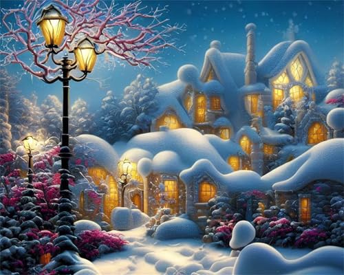 Puzzle 300 Teile EIN Herausforderndes Rätsel Pädagogisches Spielzeug Geschenke Klassische Winterhausnacht Puzzles Für Erwachsene,Jigsaw Puzzle für Die Ganze Familie 38x26 cm von Lituor