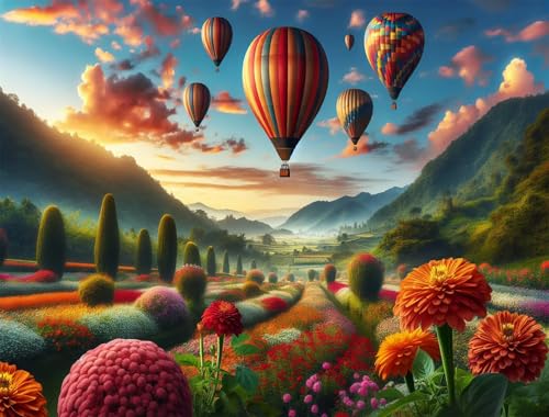 Puzzle 500 Teile,Puzzle für Erwachsene,EIN Herausforderndes Rätsel,Puzzles 500 Teile Erwachsene,Puzzlespiele Für Die Ganze Familie Geschenke,Ballonfeldblumen von Lituor