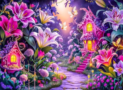 Puzzle 500 Teile,Puzzle für Erwachsene,EIN Herausforderndes Rätsel,Puzzles 500 Teile Erwachsene,Puzzlespiele Für Die Ganze Familie Geschenke,Bunte Gartenlandschaft von Lituor