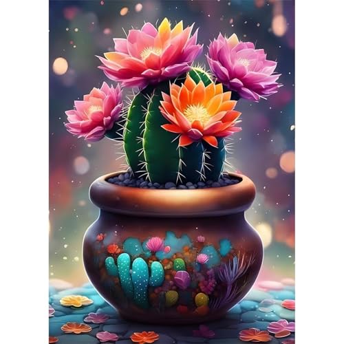 Puzzle 500 Teile,Puzzle für Erwachsene,EIN Herausforderndes Rätsel,Puzzles 500 Teile Erwachsene,Puzzlespiele Für Die Ganze Familie Geschenke,Kaktusblüten im Topf von Lituor