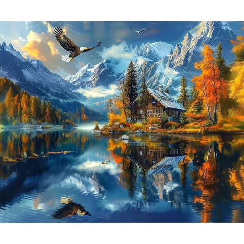 Puzzle 500 Teile,Puzzle für Erwachsene,EIN Herausforderndes Rätsel,Puzzles 500 Teile Erwachsene,Puzzlespiele Für Die Ganze Familie Geschenke,Lakeside Cottage Berg von Lituor