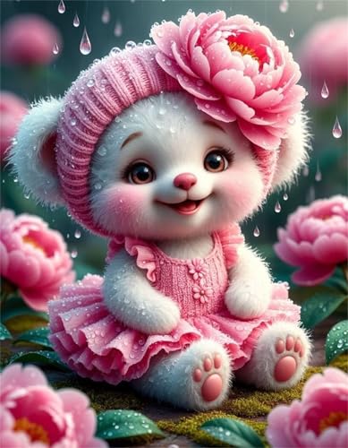 Puzzle 500 Teile,Puzzle für Erwachsene,EIN Herausforderndes Rätsel,Puzzles 500 Teile Erwachsene,Puzzlespiele Für Die Ganze Familie Geschenke,Rosa Blumen Bär von Lituor
