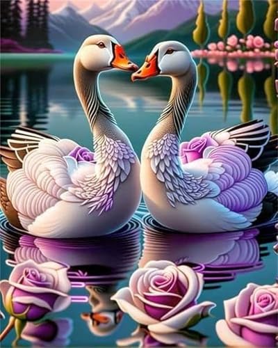 Puzzle 500 Teile,Puzzle für Erwachsene,EIN Herausforderndes Rätsel,Puzzles 500 Teile Erwachsene,Puzzlespiele Für Die Ganze Familie Geschenke,Rosen See Schwäne von Lituor