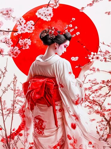 Puzzle 500 Teile,Puzzle für Erwachsene,EIN Herausforderndes Rätsel,Puzzles 500 Teile Erwachsene,Puzzlespiele Für Die Ganze Familie Geschenke,Rote japanische Geisha von Lituor