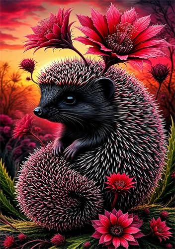 Puzzle 500 Teile,Puzzle für Erwachsene,EIN Herausforderndes Rätsel,Puzzles 500 Teile Erwachsene,Puzzlespiele Für Die Ganze Familie Geschenke,Roter Blumenigel von Lituor