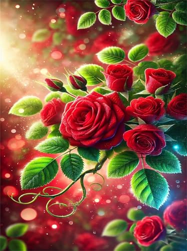 Puzzle 500 Teile,Puzzle für Erwachsene,EIN Herausforderndes Rätsel,Puzzles 500 Teile Erwachsene,Puzzlespiele Für Die Ganze Familie Geschenke,Schöne rote Rosen von Lituor