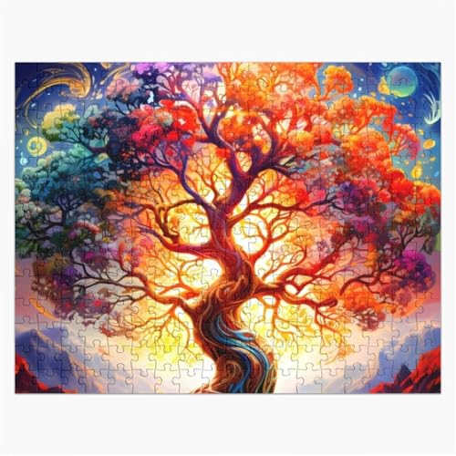 Puzzle 500 Teile,Puzzle für Erwachsene,EIN Herausforderndes Rätsel,Puzzles 500 Teile Erwachsene,Puzzlespiele Für Die Ganze Familie Geschenke,Sonnenuntergang farbigen Baum von Lituor